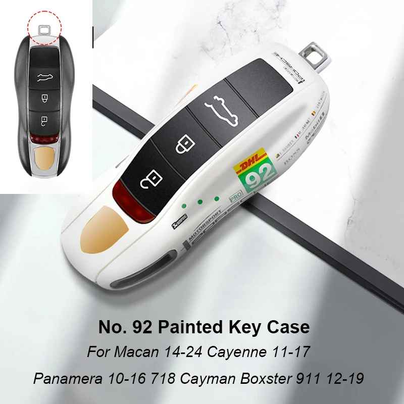 Green Key Case Cover for Porsche (Panamera, Cayenne, Macan, 718, 911, Taycan)
