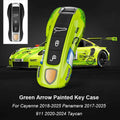 Green Key Case Cover for Porsche (Panamera, Cayenne, Macan, 718, 911, Taycan)