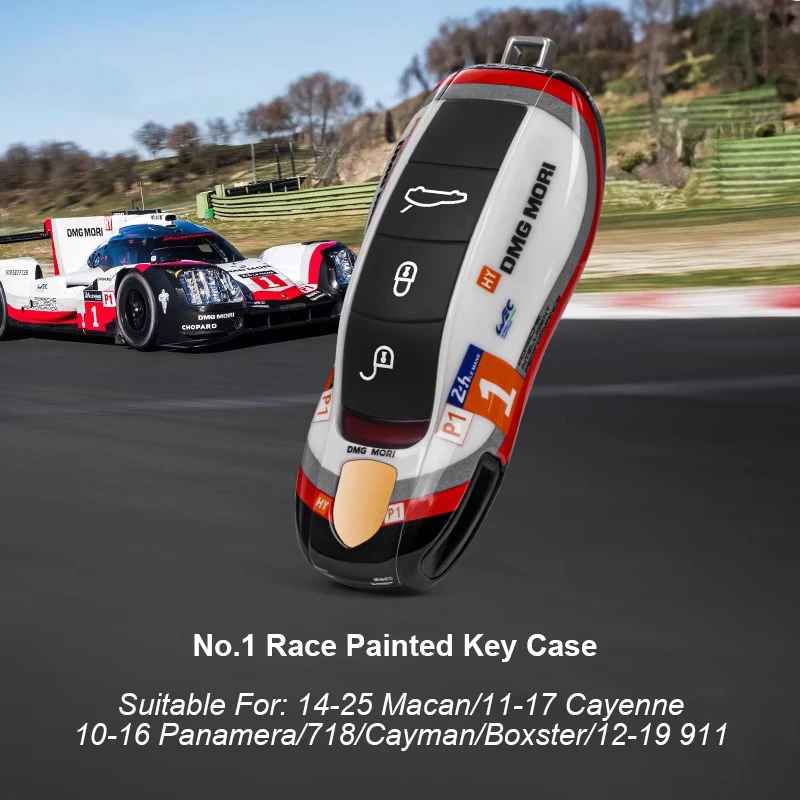 Green Key Case Cover for Porsche (Panamera, Cayenne, Macan, 718, 911, Taycan)