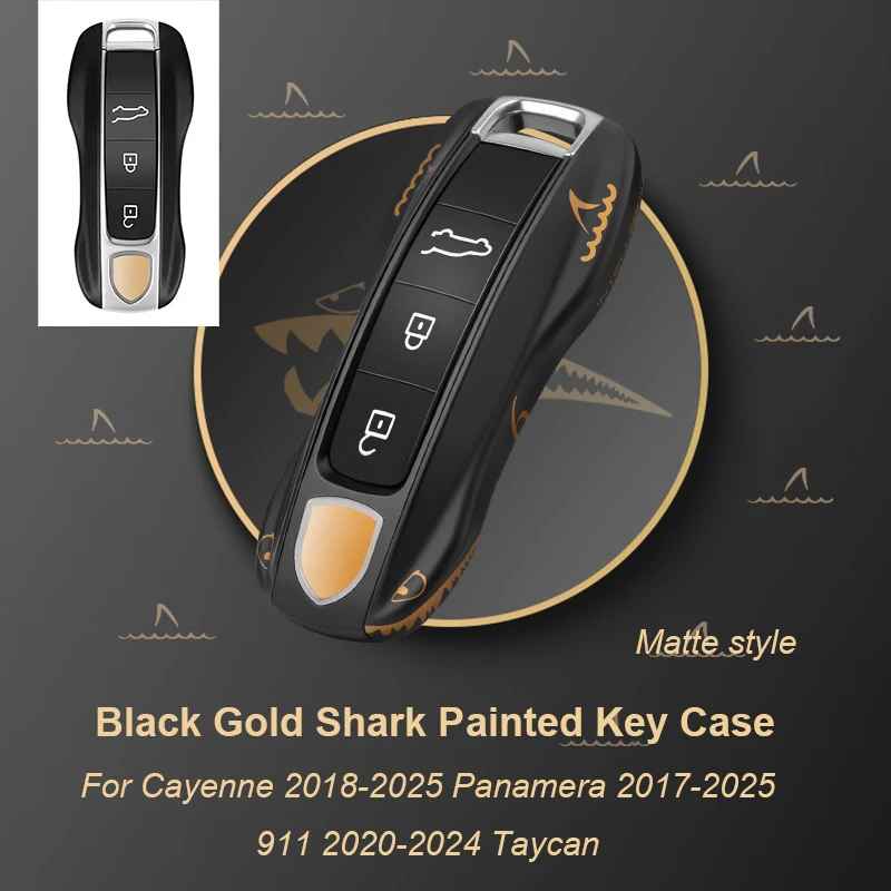 Green Key Case Cover for Porsche (Panamera, Cayenne, Macan, 718, 911, Taycan)