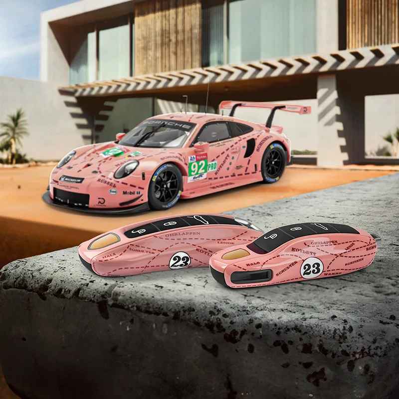 Green Key Case Cover for Porsche (Panamera, Cayenne, Macan, 718, 911, Taycan)