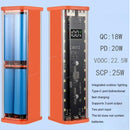 Transparent 8x18650 Power Bank Case 22.5W Fast Charging with LED, USB-C & Micro USB – For iPhone/Samsung